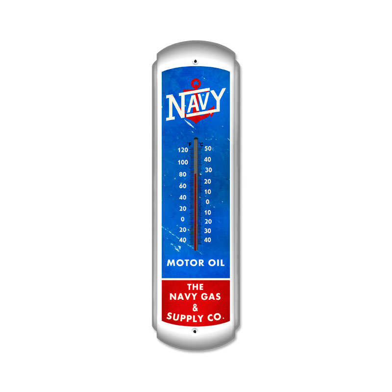 Navy Motor Oil Vintage Sign, Automotive, Metal Sign, Wall Art, 8 X 30 Inches