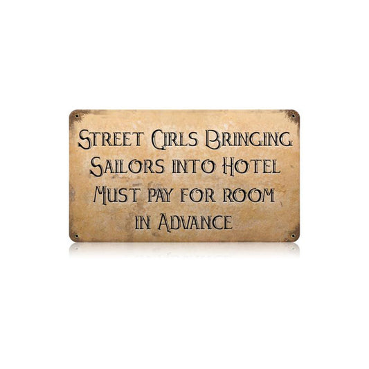 Street Girls Vintage Sign, Oil & Petro, Metal Sign, Wall Art, 14 X 8 Inches