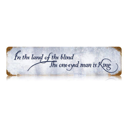 One Eyed Man Vintage Sign, Oil & Petro, Metal Sign, Wall Art, 20 X 5 Inches