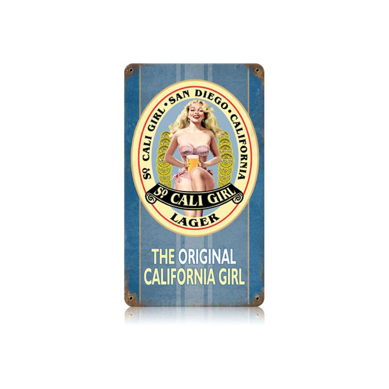 So Cali Girl Vintage Sign, Humor, Metal Sign, Wall Art, 8 X 14 Inches