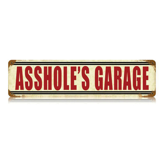 Asshole'S Garage Vintage Sign, Transportation, Metal Sign, Wall Art, 20 X 5 Inches