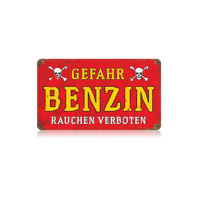 Danger Gasoline Vintage Sign, Oil & Petro, Metal Sign, Wall Art, 14 X 8 Inches