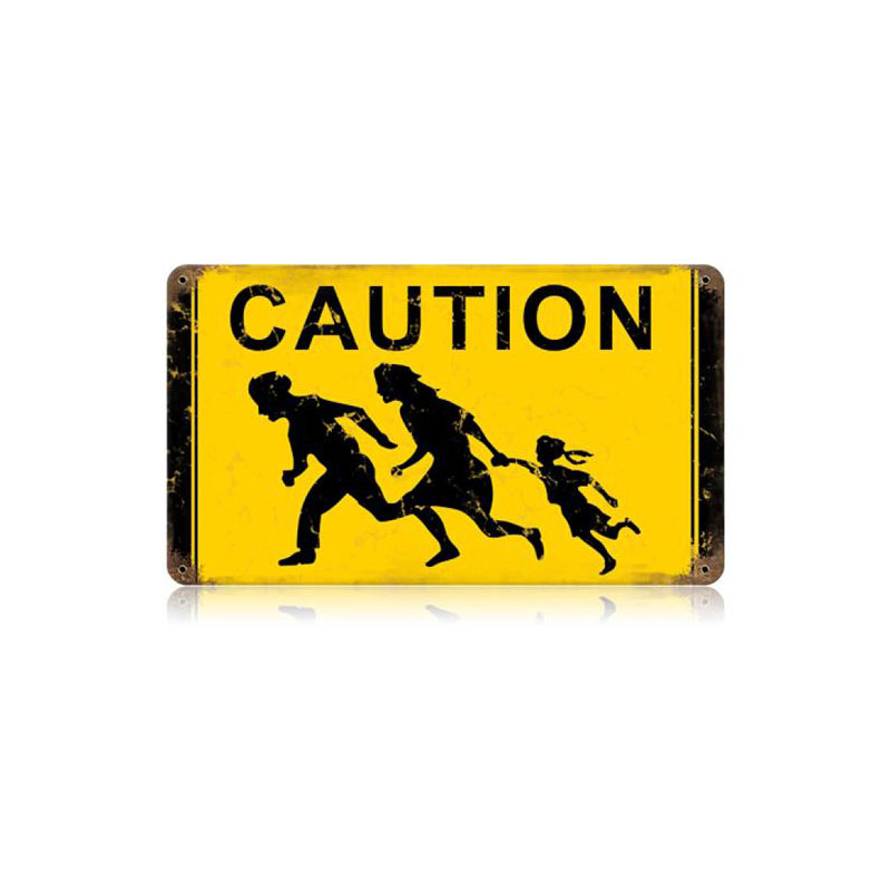 Running Family Vintage Sign, Oil & Petro, Metal Sign, Wall Art, 14 X 8 Inches