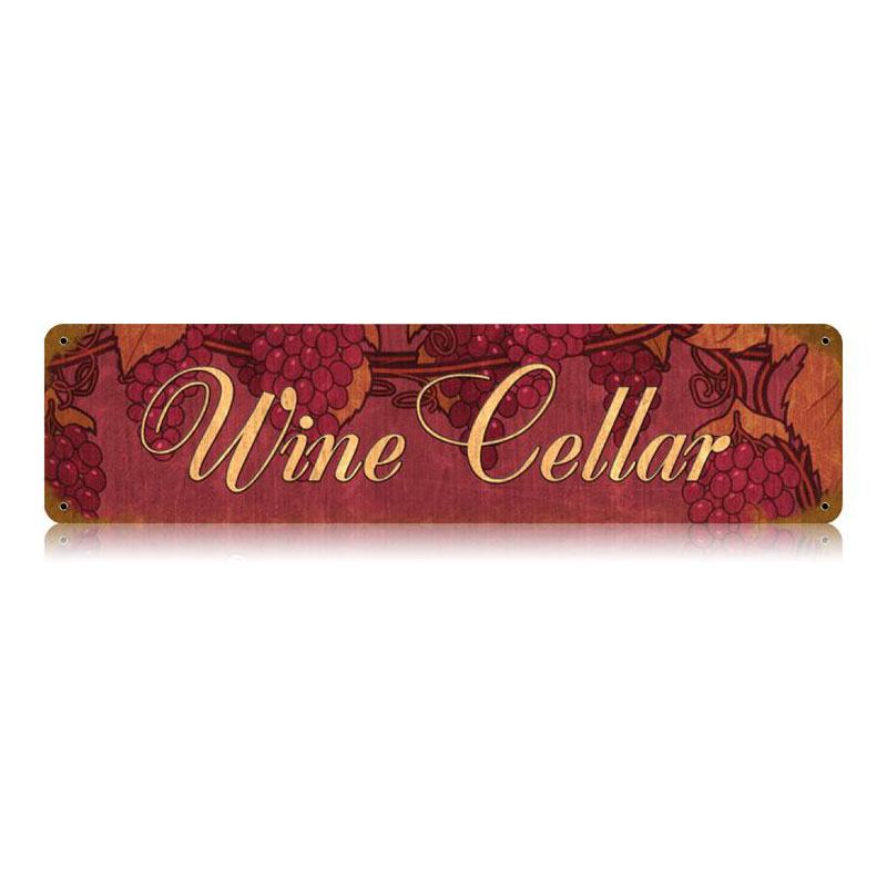 Wine Cellar Vintage Sign, Bar and Alcohol , Metal Signs, Wall Art, 20 X 5 Inches