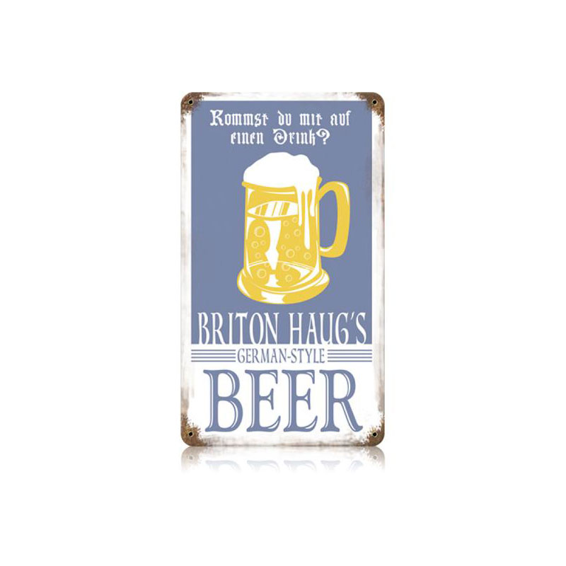 Briton Beer Vintage Sign, Man Cave, Metal Sign, Wall Art, 8 X 14 Inches