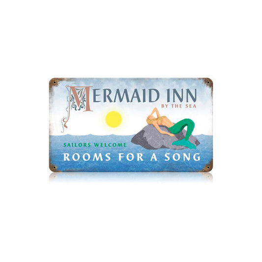 Mermaid Inn Vintage Sign, Home & Garden, Metal Sign, Wall Art, 14 X 8 Inches