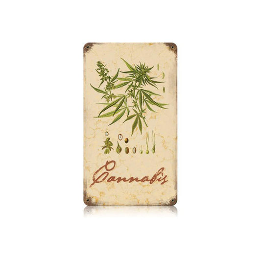 Cannabis Vintage Sign, Home & Garden, Metal Sign, Wall Art, 8 X 14 Inches