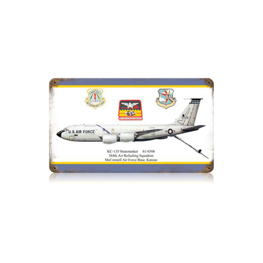 Kc-135 Stratotanker Vintage Signs, Aviation, Metal Sign, Wall Art, 14 X 8 Inches