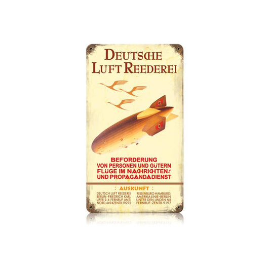 Hindenburg Ad Vintage Sign, Aviation, Metal Sign, Wall Art, 8 X 14 Inches