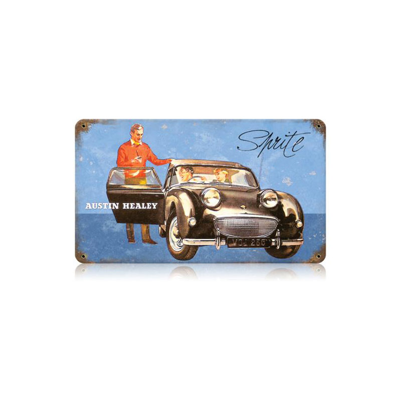 Sprite Austin Healey Vintage Sign, Transportation, Metal Sign, Wall Art, 14 X 8 Inches