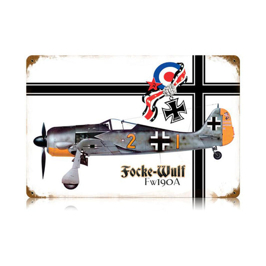 Focke Wulf Vintage Sign, Aviation, Metal Sign, Wall Art, 18 X 12 Inches