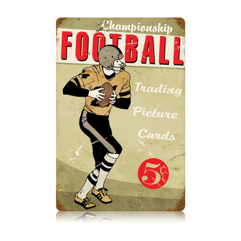 Football Vintage Sign, Humor, Metal Sign, Wall Art, 12 X 18 Inches
