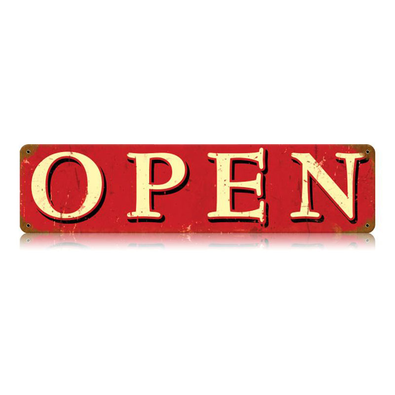 Open Vintage Sign, Home & Garden, Metal Sign, Wall Art, 20 X 5 Inches