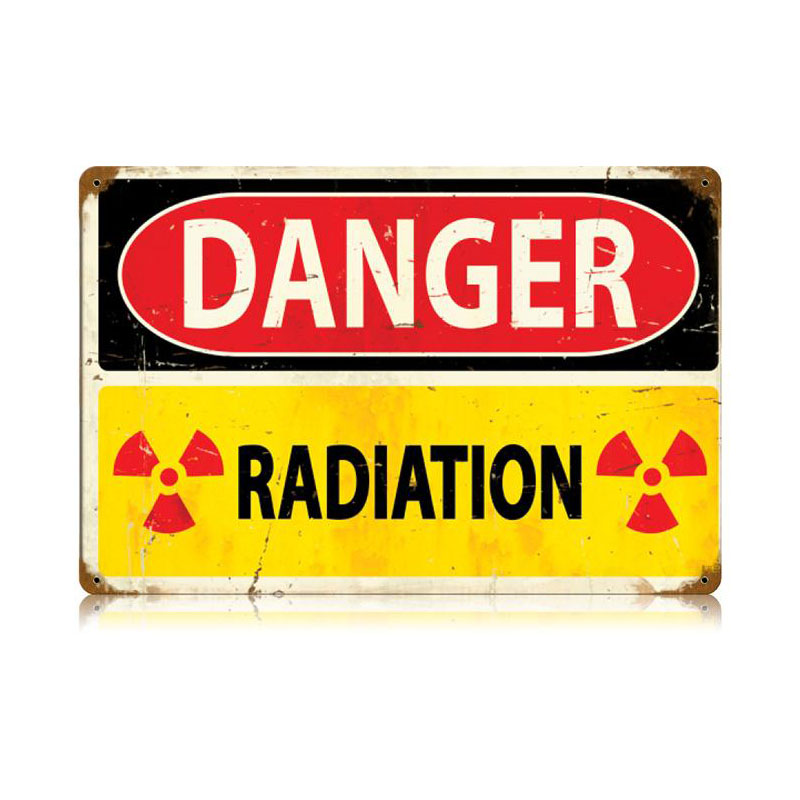 Danger Radiation Vintage Sign, Military, Metal Sign, Wall Art, 18 X 12 Inches