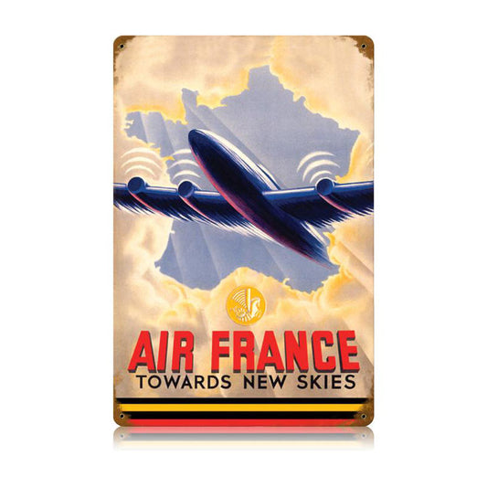 Air France Vintage Sign, Aviation, Metal Sign, Wall Art, 12 X 18 Inches