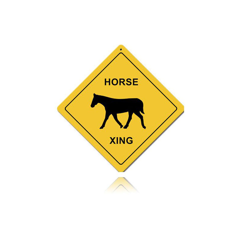 Horse Xing Vintage Sign, Home & Garden, Metal Sign, Wall Art, 12 X 12 Inches