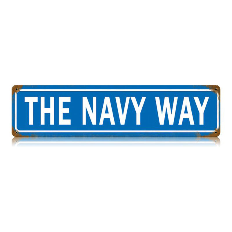 The Nay Way Vintage Sign, Military, Metal Sign, Wall Art, 20 X 5 Inches
