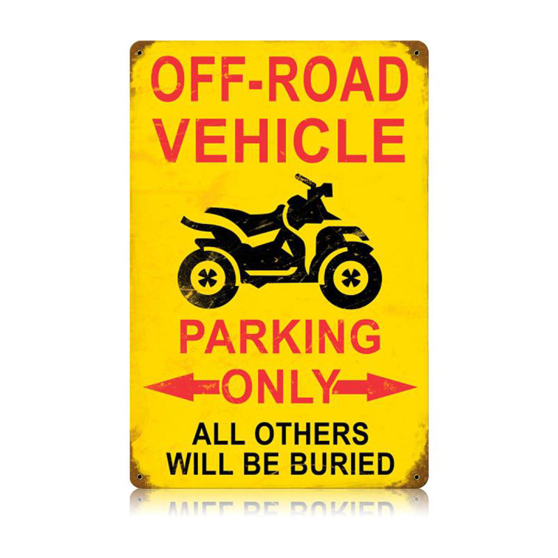 Off Road Parking Vintage Vintage Sign, Humor, Metal Sign, Wall Art, 12 X 18 Inches