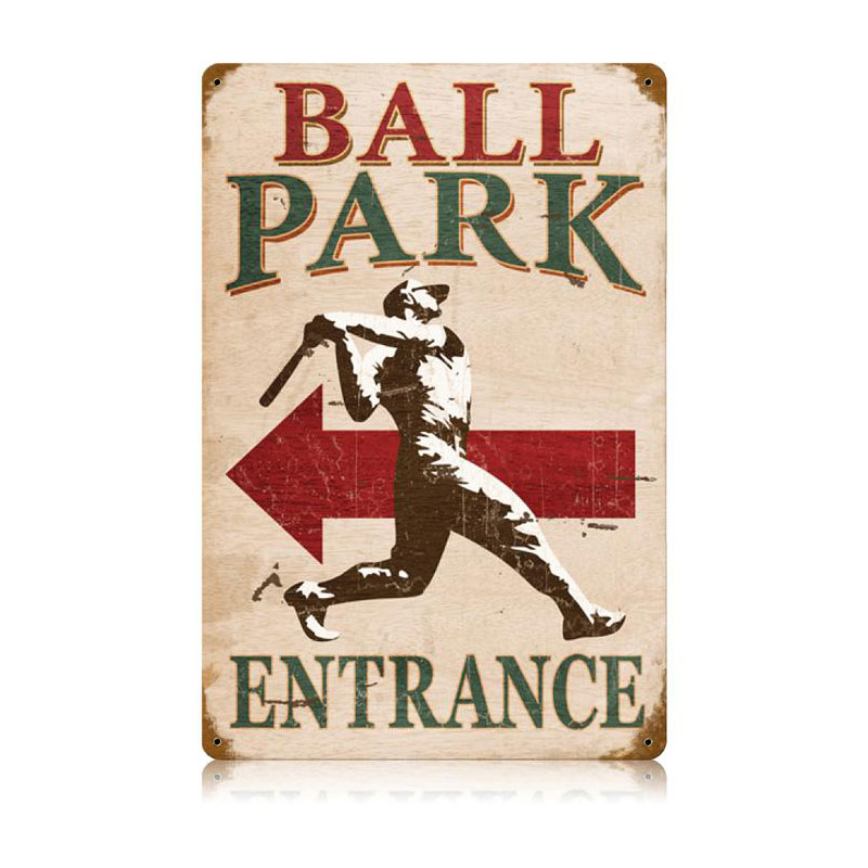 Ball Park Vintage Sign, Humor, Metal Sign, Wall Art, 12 X 18 Inches