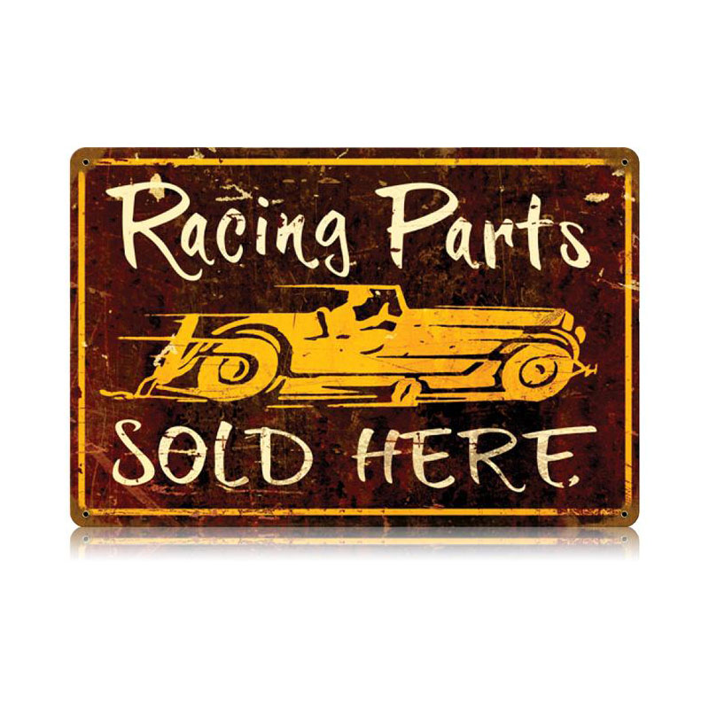 Racing Parts Vintage Sign, Transportation, Metal Sign, Wall Art, 18 X 12 Inches