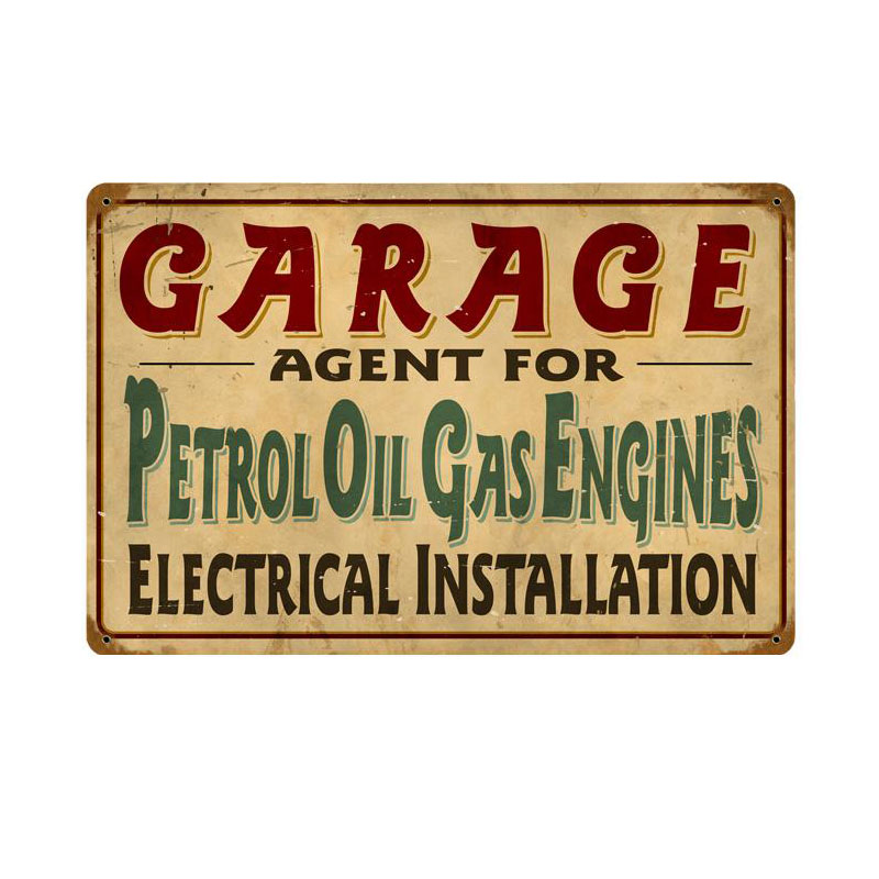 Petrol Garage Vintage Sign, Transportation, Metal Sign, Wall Art, 18 X 12 Inches