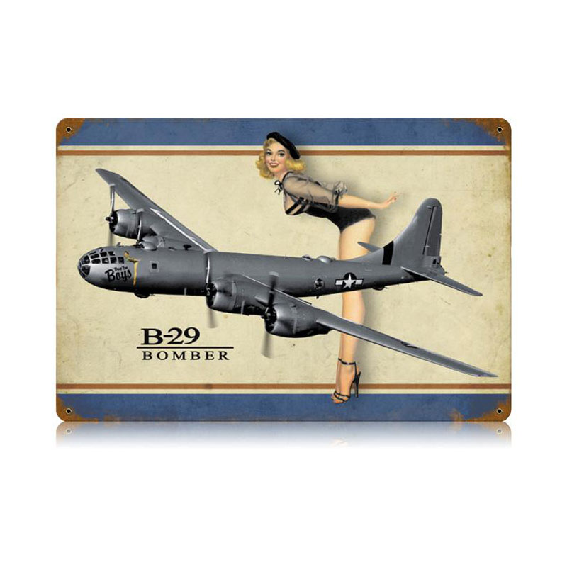 B-29 Bomber Legs Vintage Sign, Aviation, Metal Sign, Wall Art, 18 X 12 Inches