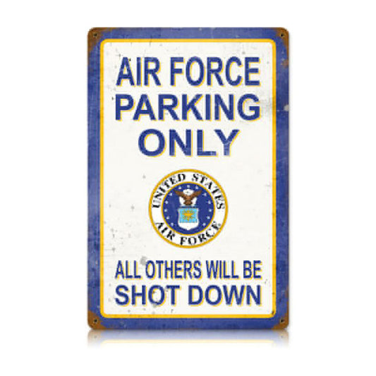 Air Force Parking Vintage Sign, Aviation, Metal Sign, Wall Art, 18 X 12 Inches