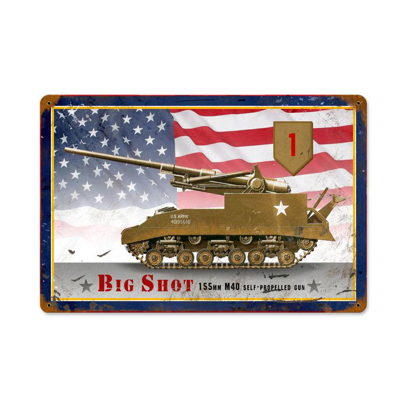 M40 Bigshot Vintage Sign, Military, Metal Sign, Wall Art, 12 X 18 Inches