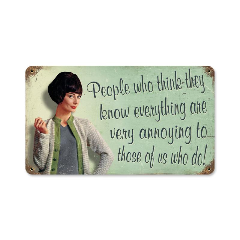 Know Everything Vintage Sign, Oil & Petro, Metal Sign, Wall Art, 14 X 8 Inches