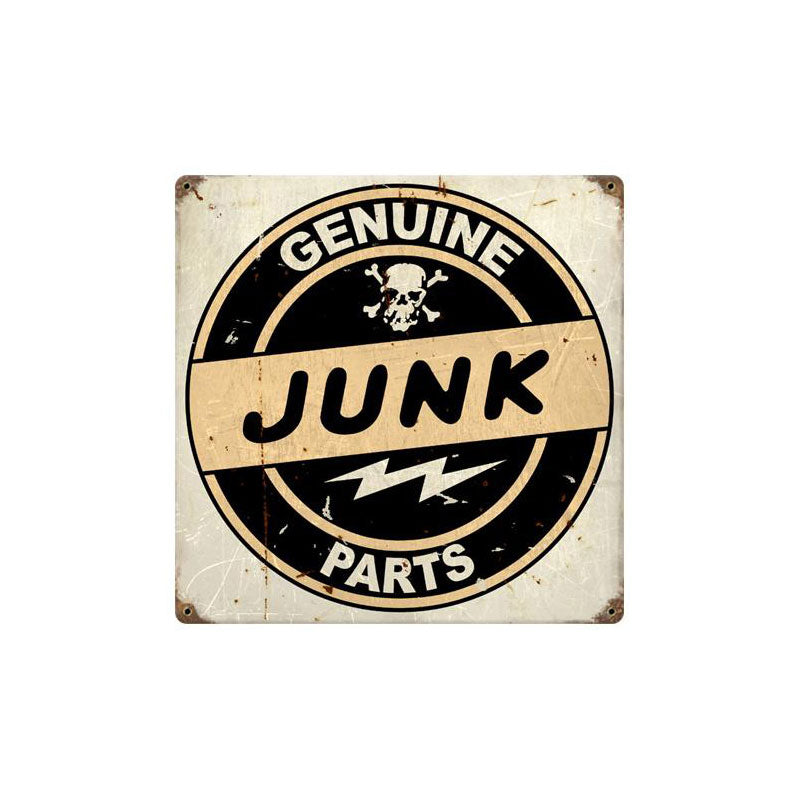 Junk Parts Vintage Sign, Oil & Petro, Metal Sign, Wall Art, 12 X 12 Inches