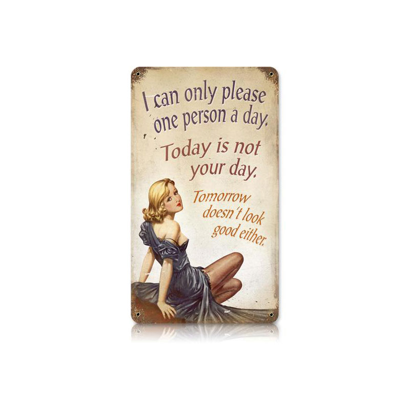 Not Your Day Vintage Sign, Oil & Petro, Metal Sign, Wall Art, 8 X 14 Inches