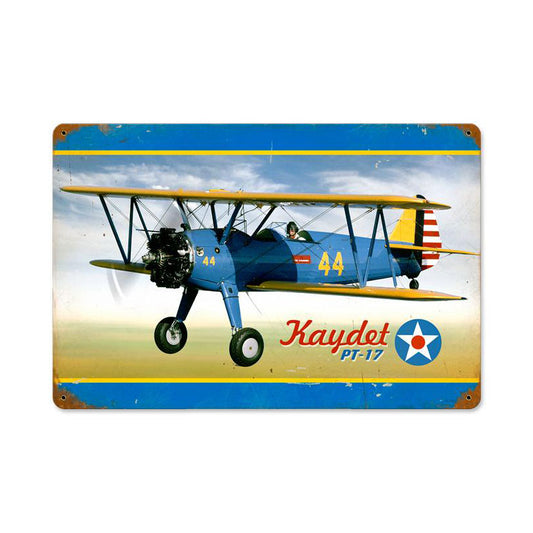 Kaydet Vintage Sign, Aviation, Metal Sign, Wall Art, 18 X 12 Inches