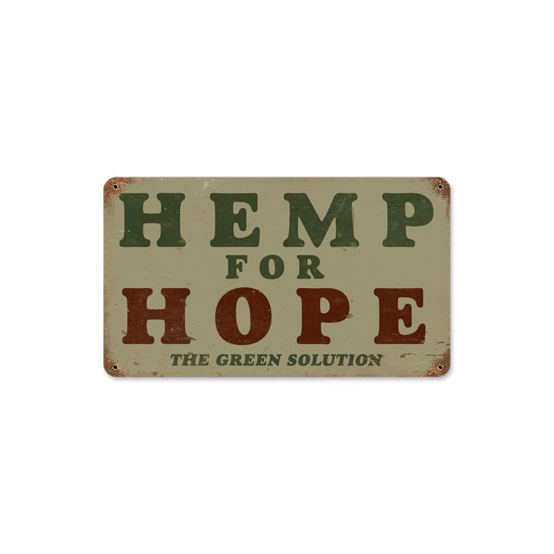 Hemp For Home Vintage Sign, Oil & Petro, Metal Sign, Wall Art, 14 X 8 Inches