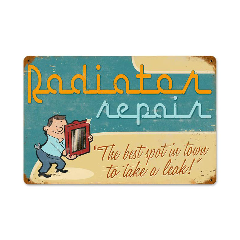 Radiator Repair Vintage Sign, Transportation, Metal Sign, Wall Art, 18 X 12 Inches