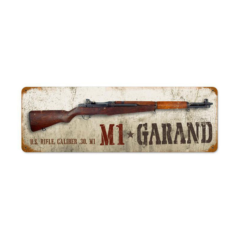M1 Garand Vintage Sign, Military, Metal Sign, Wall Art, 24 X 8 Inches