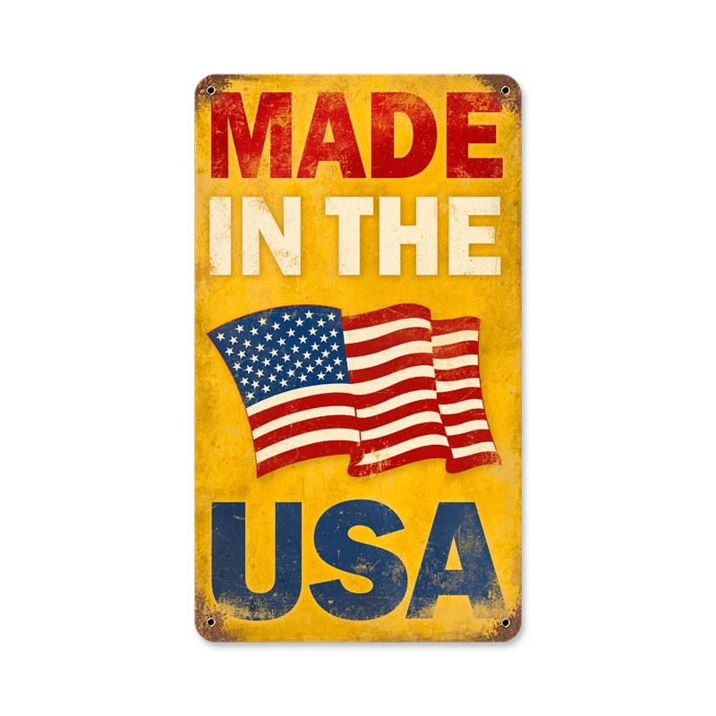 Made In The Usa Vintage Sign, Patriotic, Metal Sign, Wall Art, 8 X 14 Inches