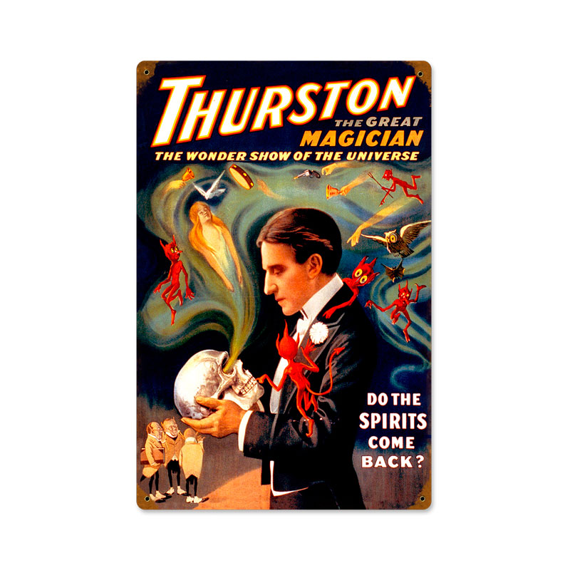 Thurston Spirits Come Back Vintage Sign, Oil & Petro, Metal Sign, Wall Art, 12 X 18 Inches