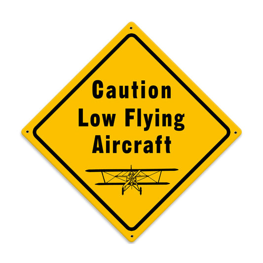 Low Flying Aircraft Vintage Sign, Aviation, Metal Sign, Wall Art, 12 X 12 Inches