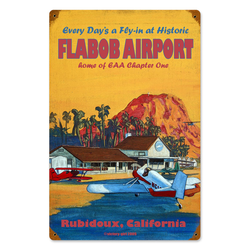 Flabob Airport, Other, Metal Sign, Wall Art, 12 X 18 Inches