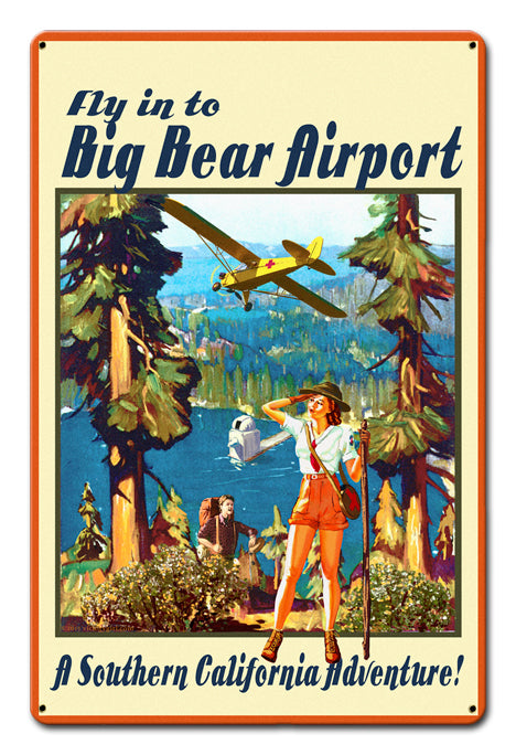 BIG BEAR AIRPORT, Other, Metal Sign, Wall Art, 12 X 18 Inches