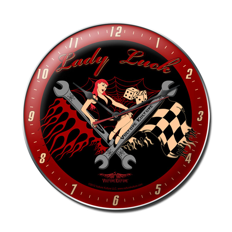Lady Luck, Automotive, Metal Sign, Wall Art, 14 X 14 Inches
