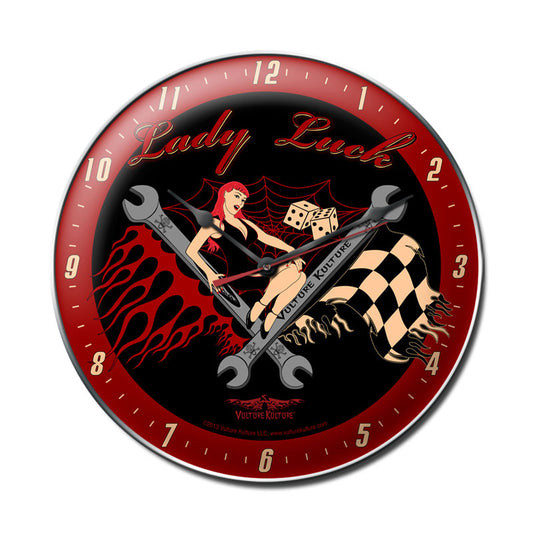 Lady Luck, Automotive, Metal Sign, Wall Art, 14 X 14 Inches