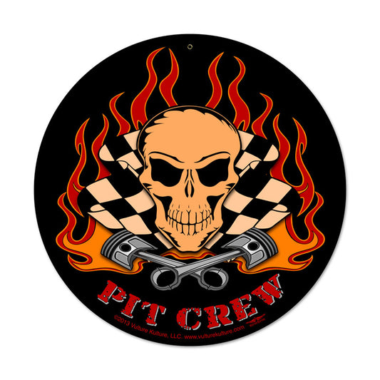 Pit Crew Vintage Sign, Automotive, Metal Sign, Wall Art, 14 X 14 Inches