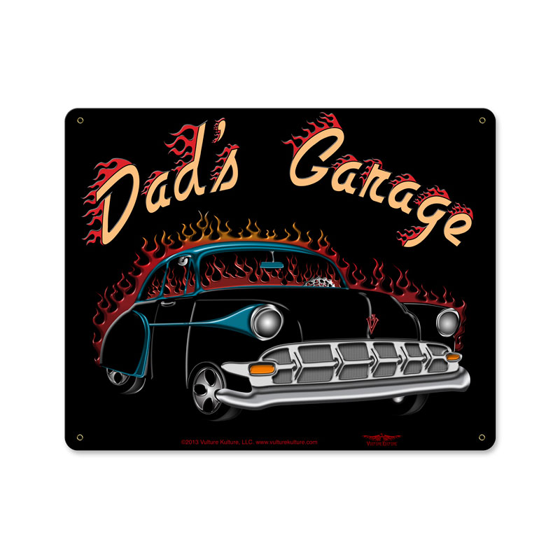 Dad'S Garage Vintage Sign, Automotive, Metal Sign, Wall Art, 15 X 12 Inches