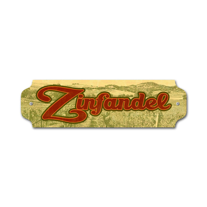 Zinfandel Vintage Sign, Food & Drink, Metal Sign, Wall Art, 12 X 3 Inches