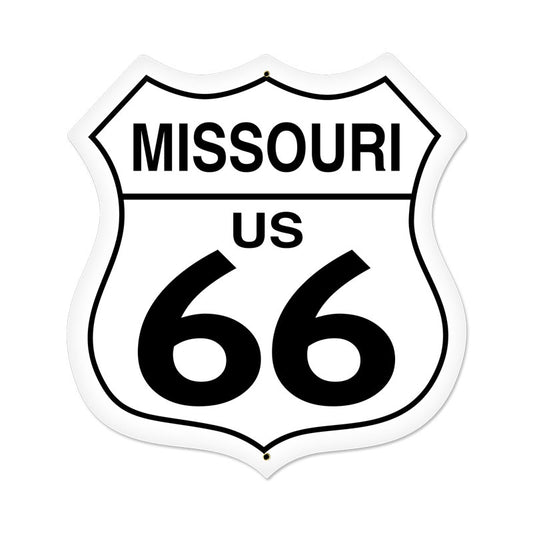 Missouri Route 66 Vintage Sign, Street Signs, Metal Sign, Wall Art, 28 X 28 Inches
