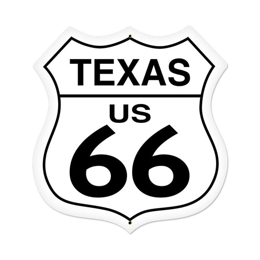 Texas Route 66 Vintage Sign, Street Signs, Metal Sign, Wall Art, 28 X 28 Inches