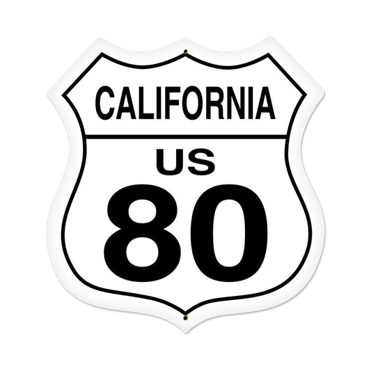California Route 80 Vintage Sign, Street Signs, Metal Sign, Wall Art, 28 X 28 Inches