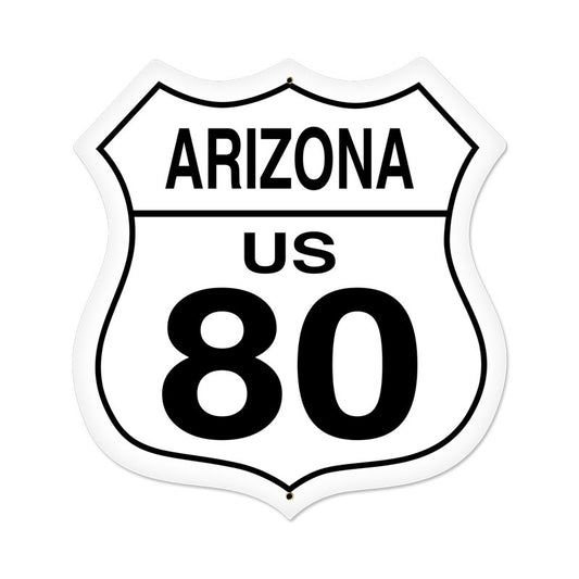 Arizona Route 80 Vintage Sign, Street Signs, Metal Sign, Wall Art, 28 X 28 Inches