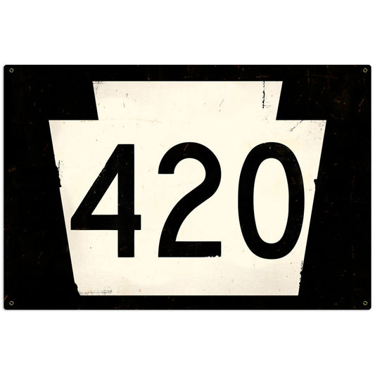 Route 420 Vintage Sign, Street Signs, Metal Sign, Wall Art, 36 X 24 Inches